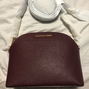 Michael Kors Burgundy Leather Crossbody Bag